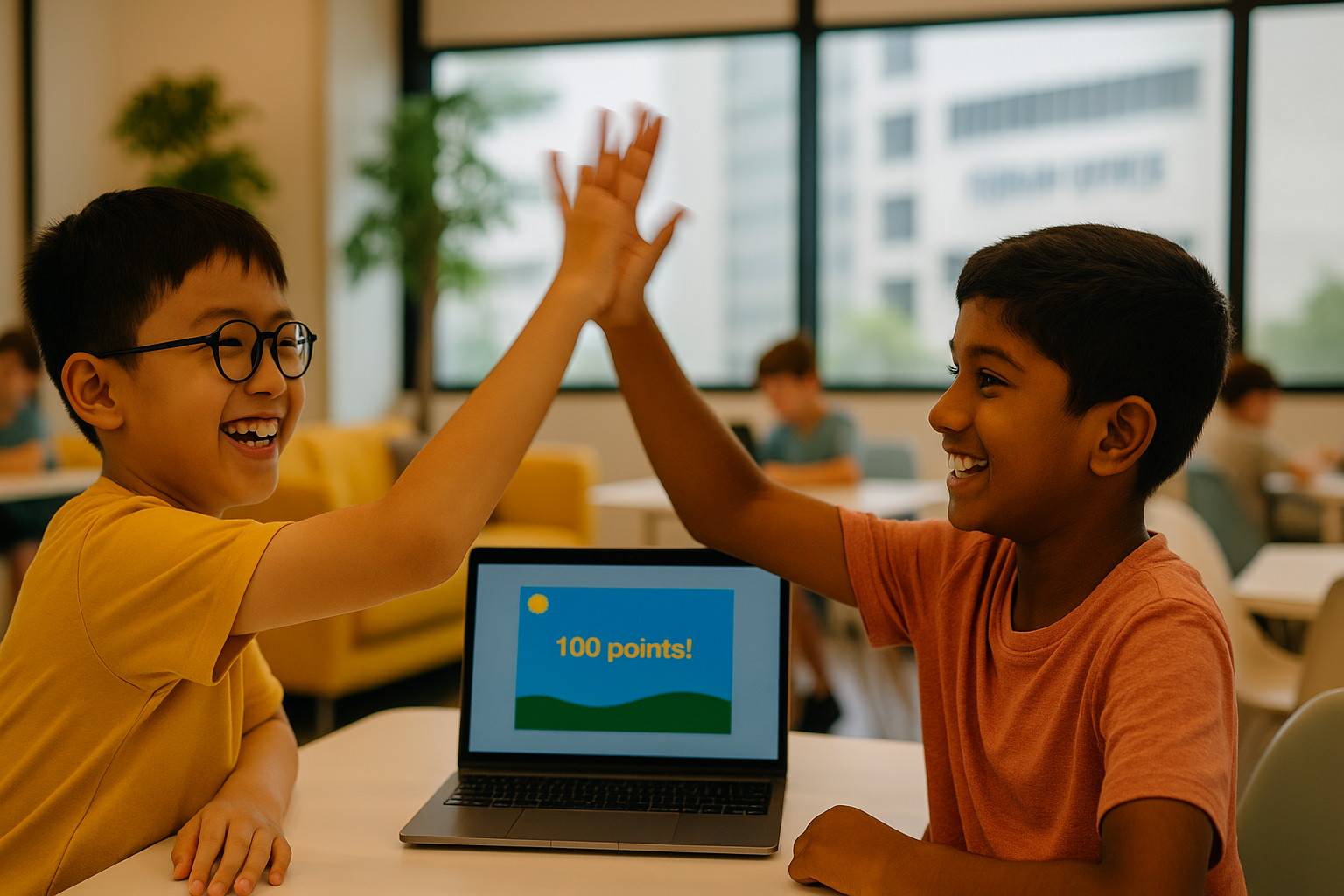 Kids coding class — 8-11 year olds building games at LCCL